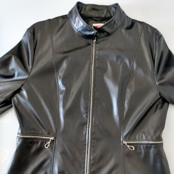 Black Faux Leather Jacket - Picture 6 of 16